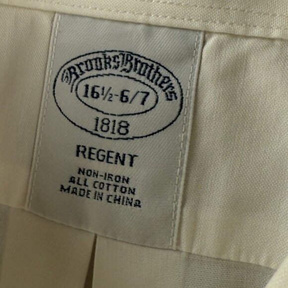 Brooks Brothers Non-Iron Regent White Cotton 16.5 36/37 Long Sleeve Button Up - Picture 10 of 16